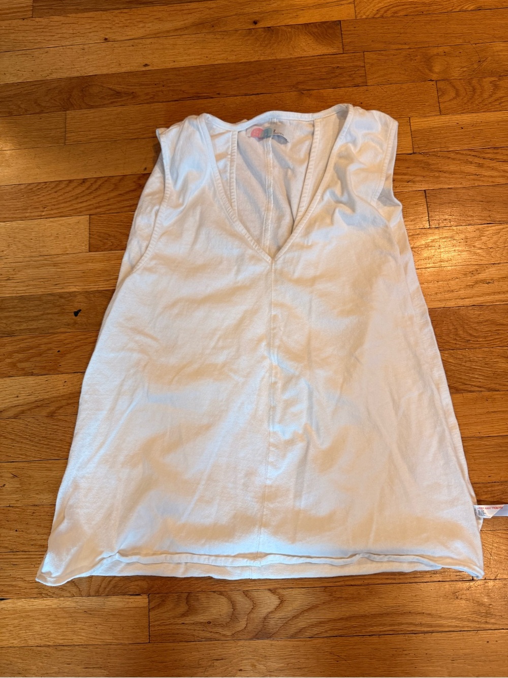 Free People Beach White V-Neck Tank